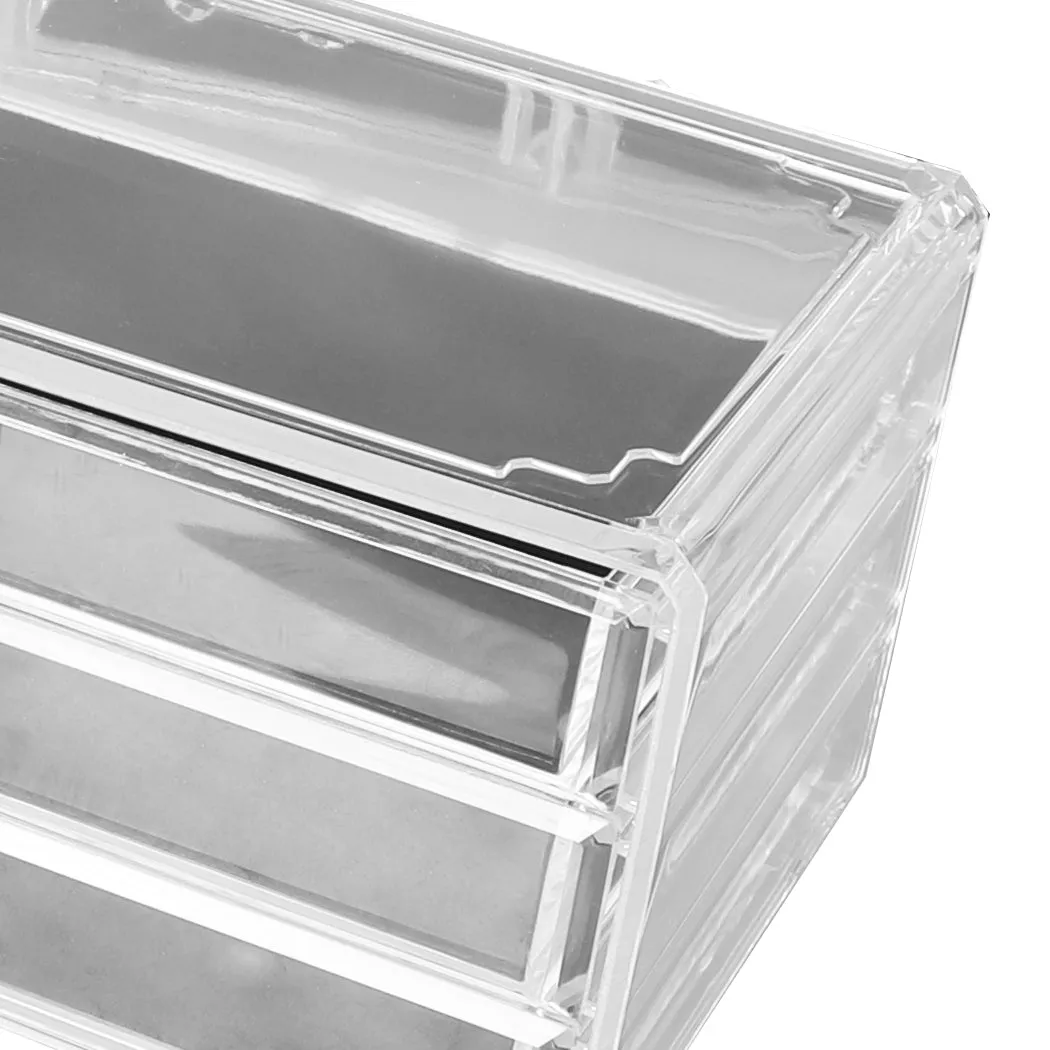 10 Drawers Cosmetic Makeup Organizer Storage Jewellery Box Clear Acrylic