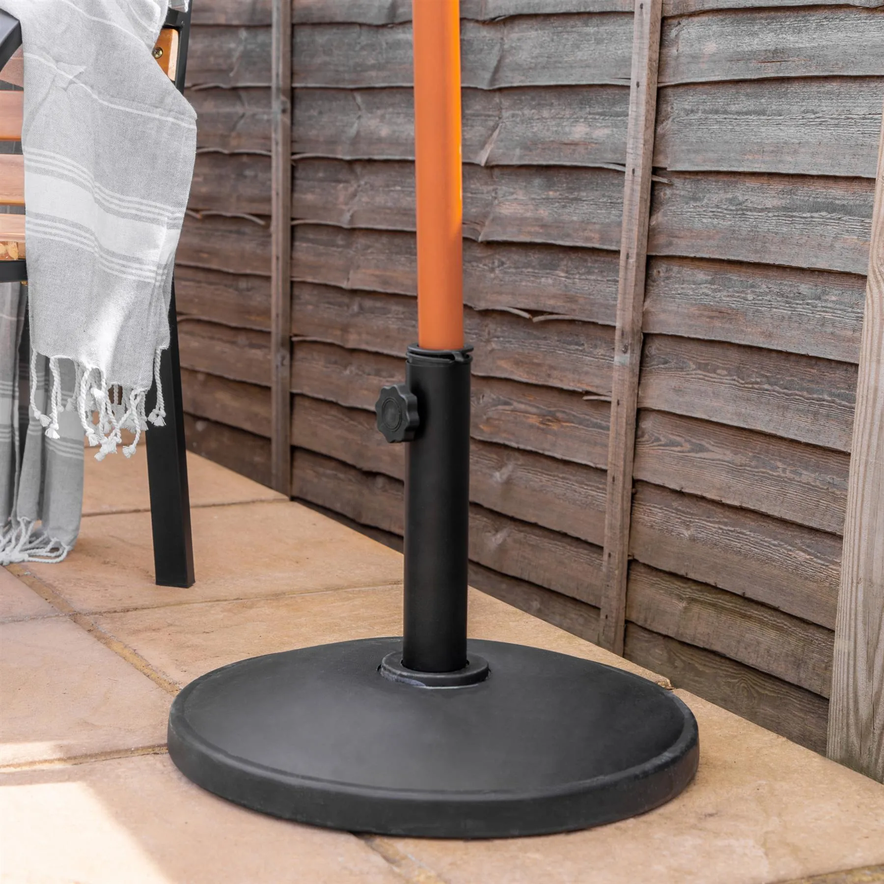 12kg Black Concrete Garden Parasol Base - By Harbour Housewares