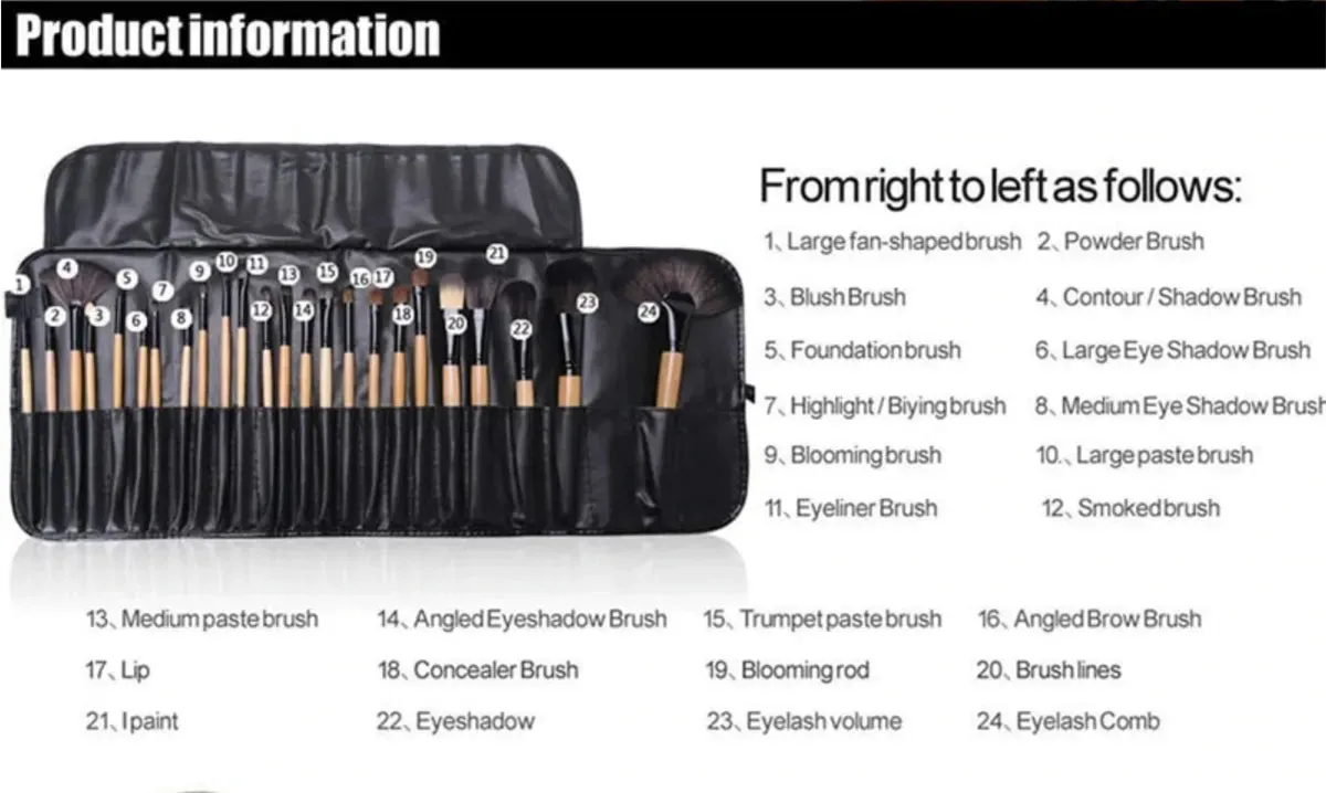 24 Pcs Makeup Brush Set Random Colors