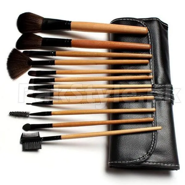 24 Pcs Professional Makeup Brushes Set With Leather case