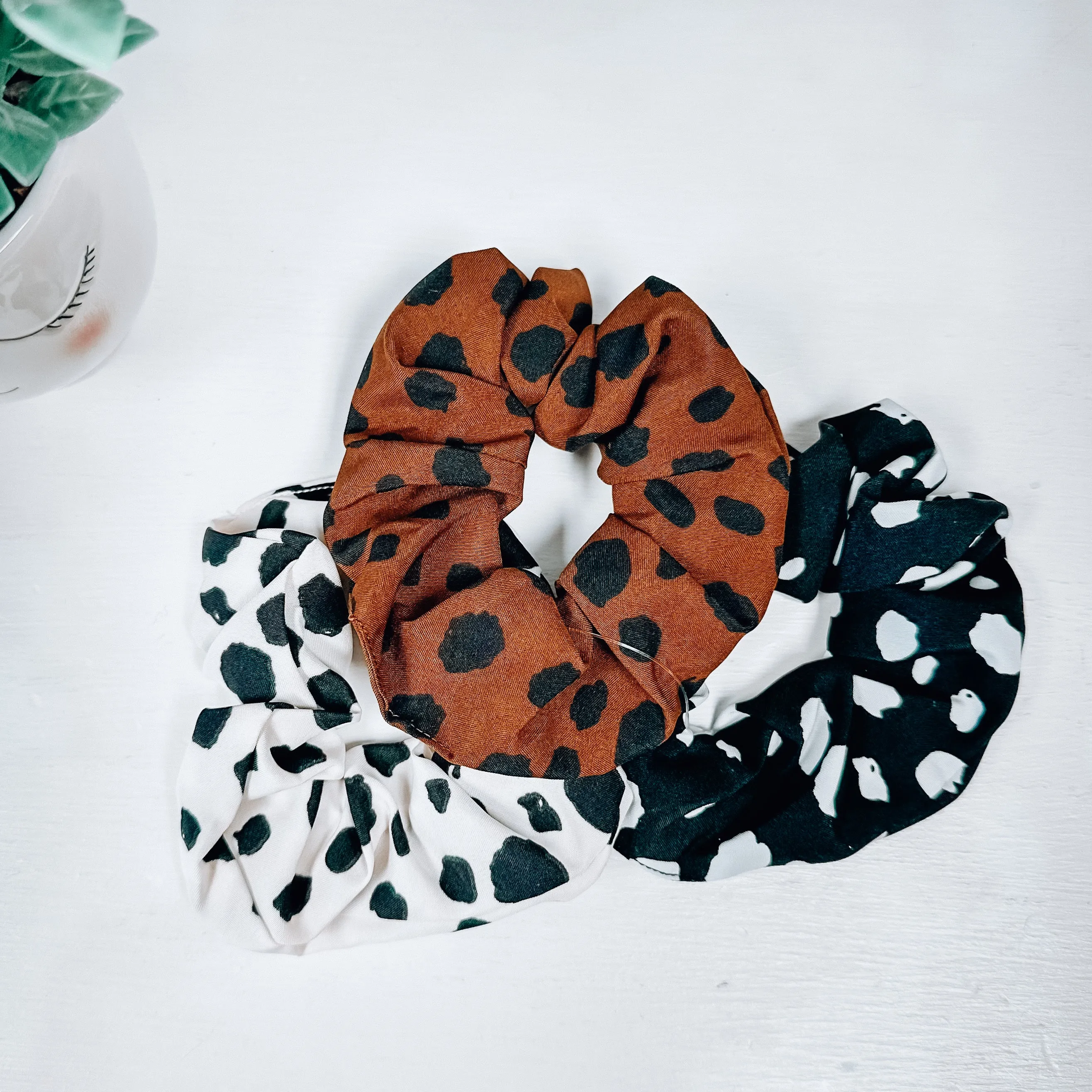 3-Pack Leopard Scrunchie Set