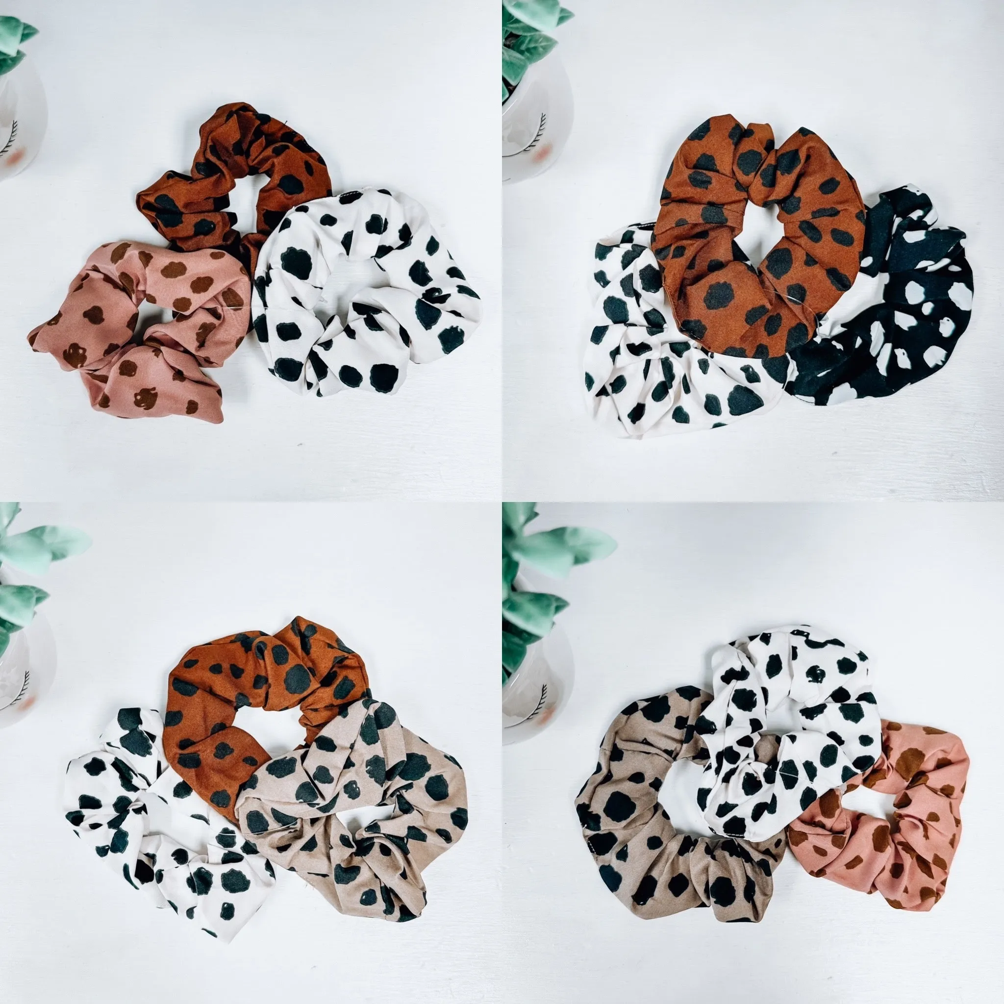 3-Pack Leopard Scrunchie Set