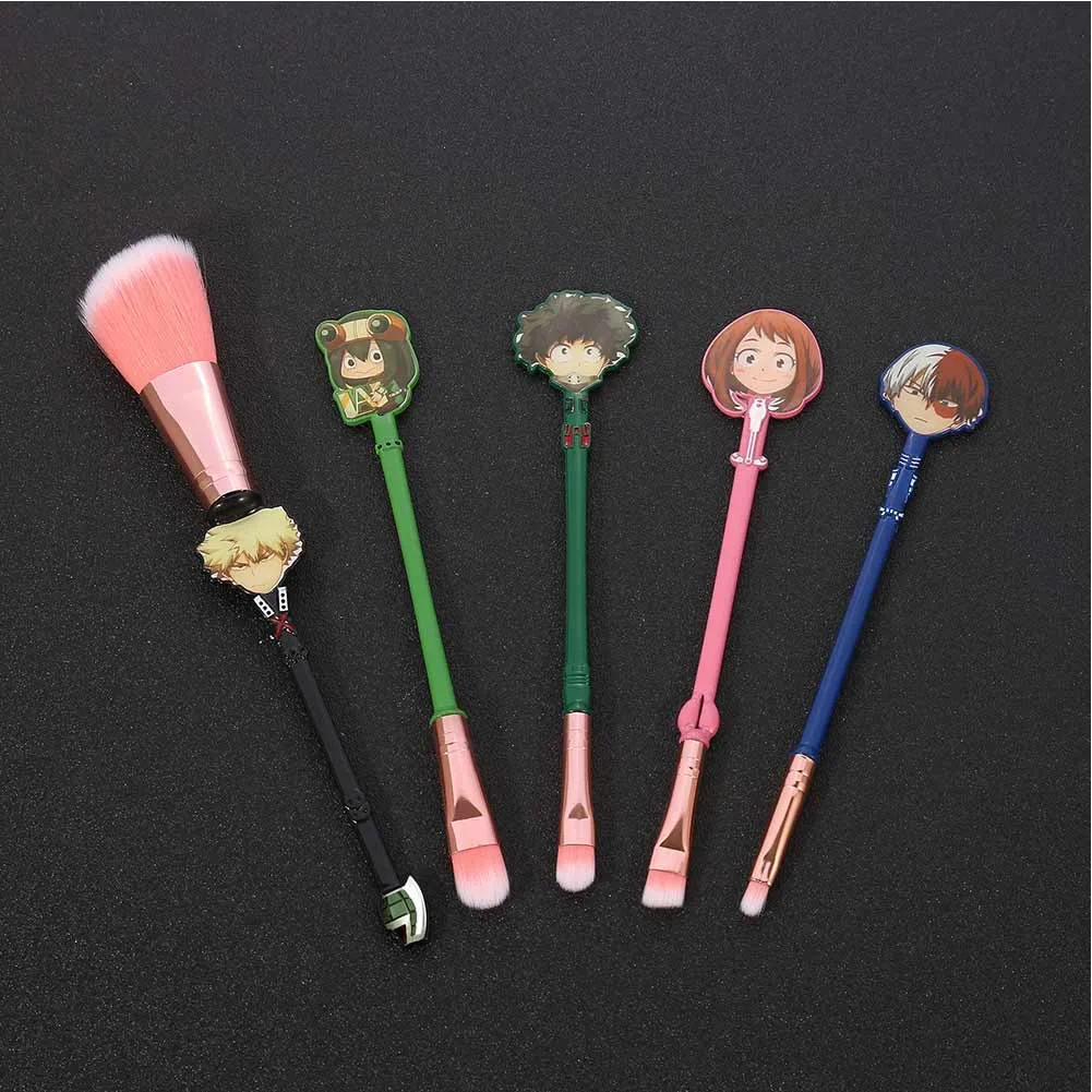 5 Pcs/set Lovely Anime My Hero Academia Cosplay Makeup Brushes Izuku Midoriya Eyeshadow Eyebrow Cosmetic Brush Tools Toys Gifts