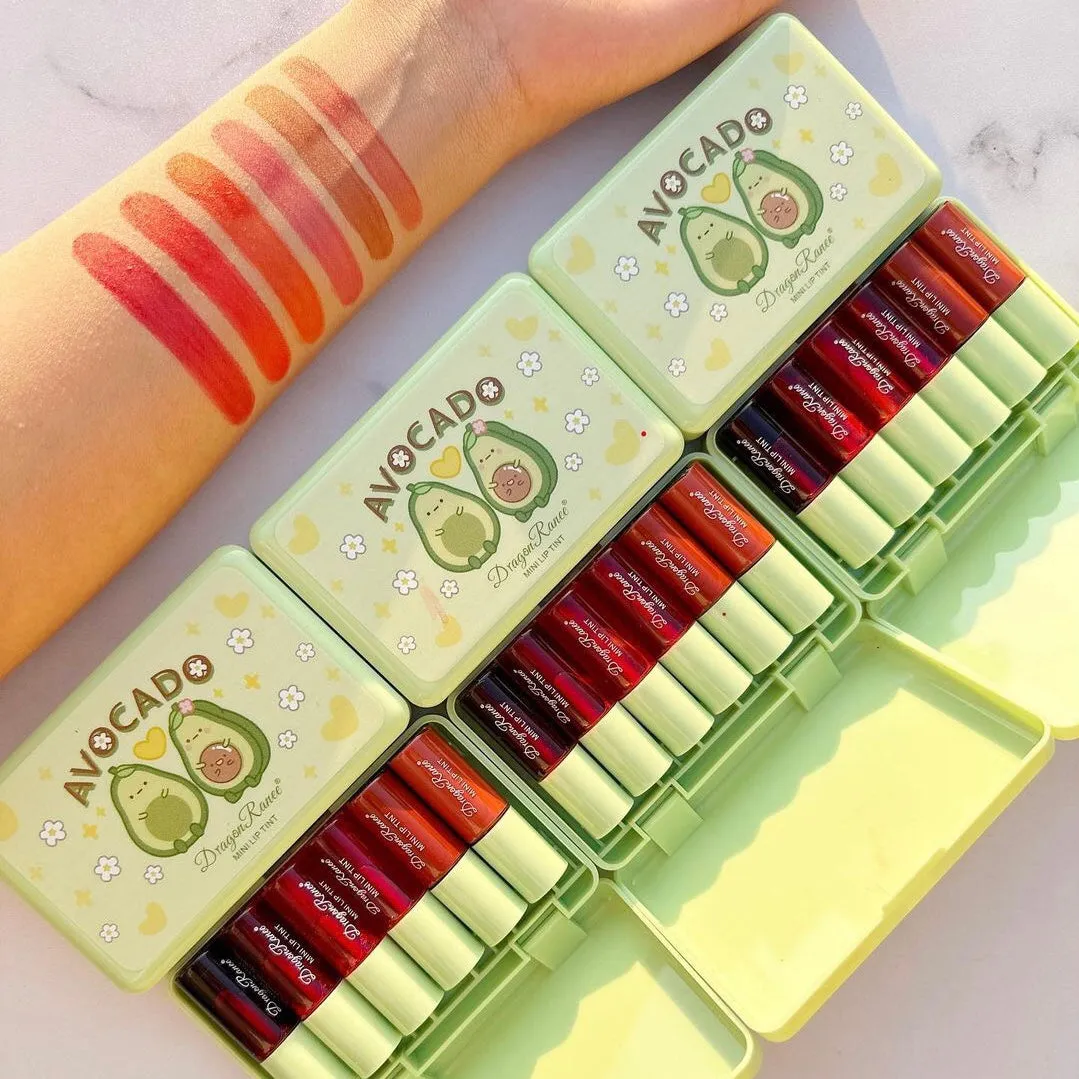 6pcs Avocado Mini Lip Tint Waterproof Moisturizing Lasting Lip Gloss