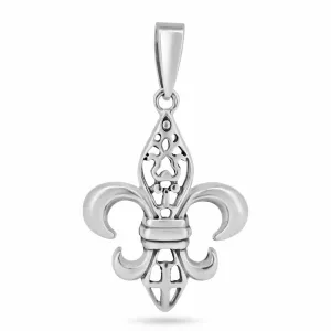 925 Sterling Silver Basic Fleur De Lis Charm - CHARM0023