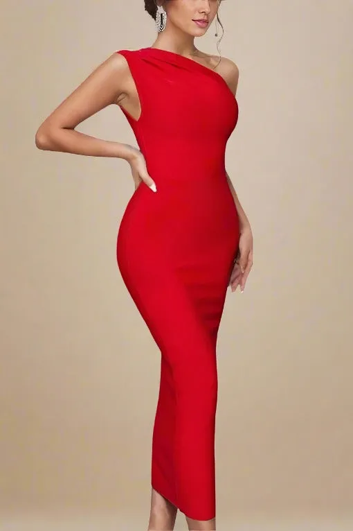 Ally Bodycon Midi Dress - Lipstick Red