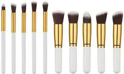 Bingeable 1 Pcs Foundation Make Up Brushes, 10Pcs Natural Professional Foundation Blending Brush Tool Cosmetic Kits Makeup Set Brushes (Pack of 11)