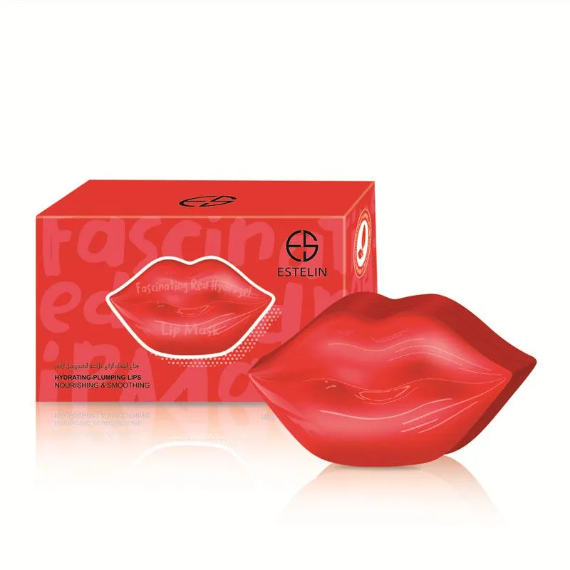 Combo - Estelin Fascinating Red Hydrogel Lip Mask & 3 in 1 Lip Care Set Vitamin C