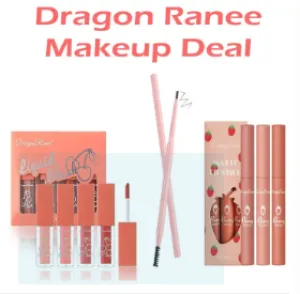 Dragon Ranee 3 pcs Makeup Kit Blushes & Lipstick Set 2 In1 Eyebrow Pencil