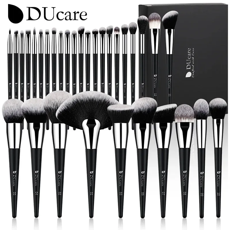 DUcare Professional Makeup Brush Set 10-32Pc Brushes Makeup Kit Synthetic Hair Foundation Power Eyeshadows Blending Beauty Tools