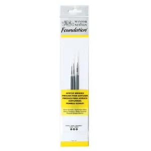 Foundation Acrylic Brush - Short Handle - 3 Pack