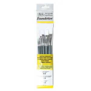 Foundation Acrylic Brush - Short Handle - 6 Pack