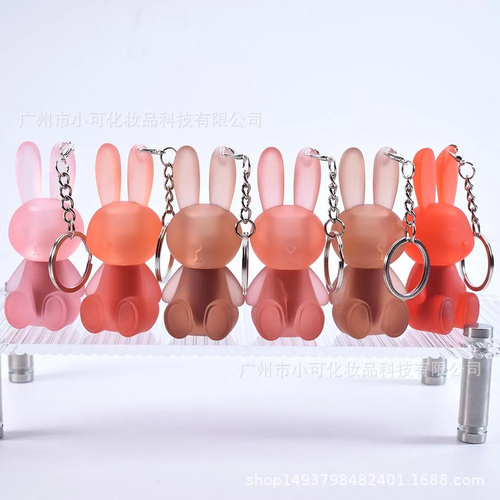 Gege Bear Pack of 6Pcs Cute Rabbet Velvet Lip Mud-Keychain style Lip Gloss