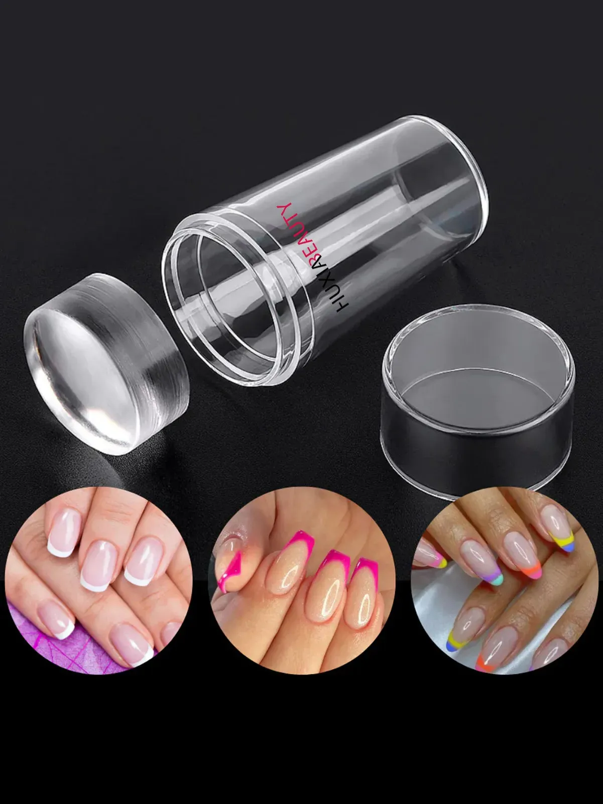 Huxia Beauty 1Pcs Clear Transparent Silicone Jelly Nail Manicure Tools