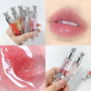 Iman OF Noble Stack and Apply Miracles ~ Candy Water Light Mirror Lip Gloss Moisturizing Lipstick Stacked Daily Lip Care Oil Student Party Colorless