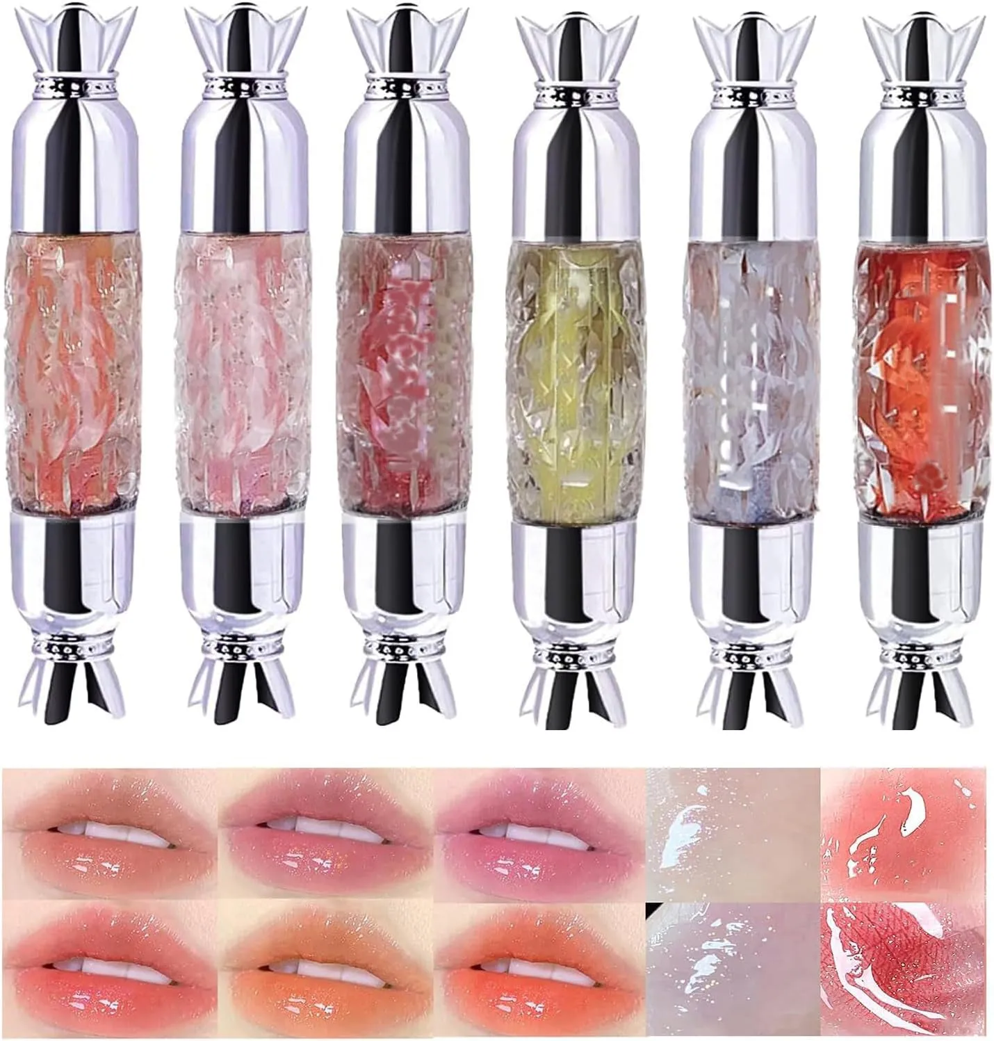 Iman OF Noble Stack and Apply Miracles ~ Candy Water Light Mirror Lip Gloss Moisturizing Lipstick Stacked Daily Lip Care Oil Student Party Colorless