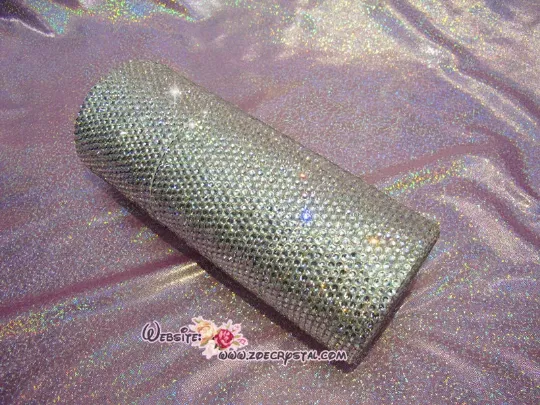 Makeup Brushes & Holder Bedazzled with Rhinestones / Swarovski  Blusher