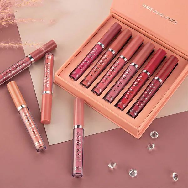 Makeup Matte Liquid Lipstick Sexy Long Lasting Lip Gloss Box Set Brand HANDAIYAN (option A )