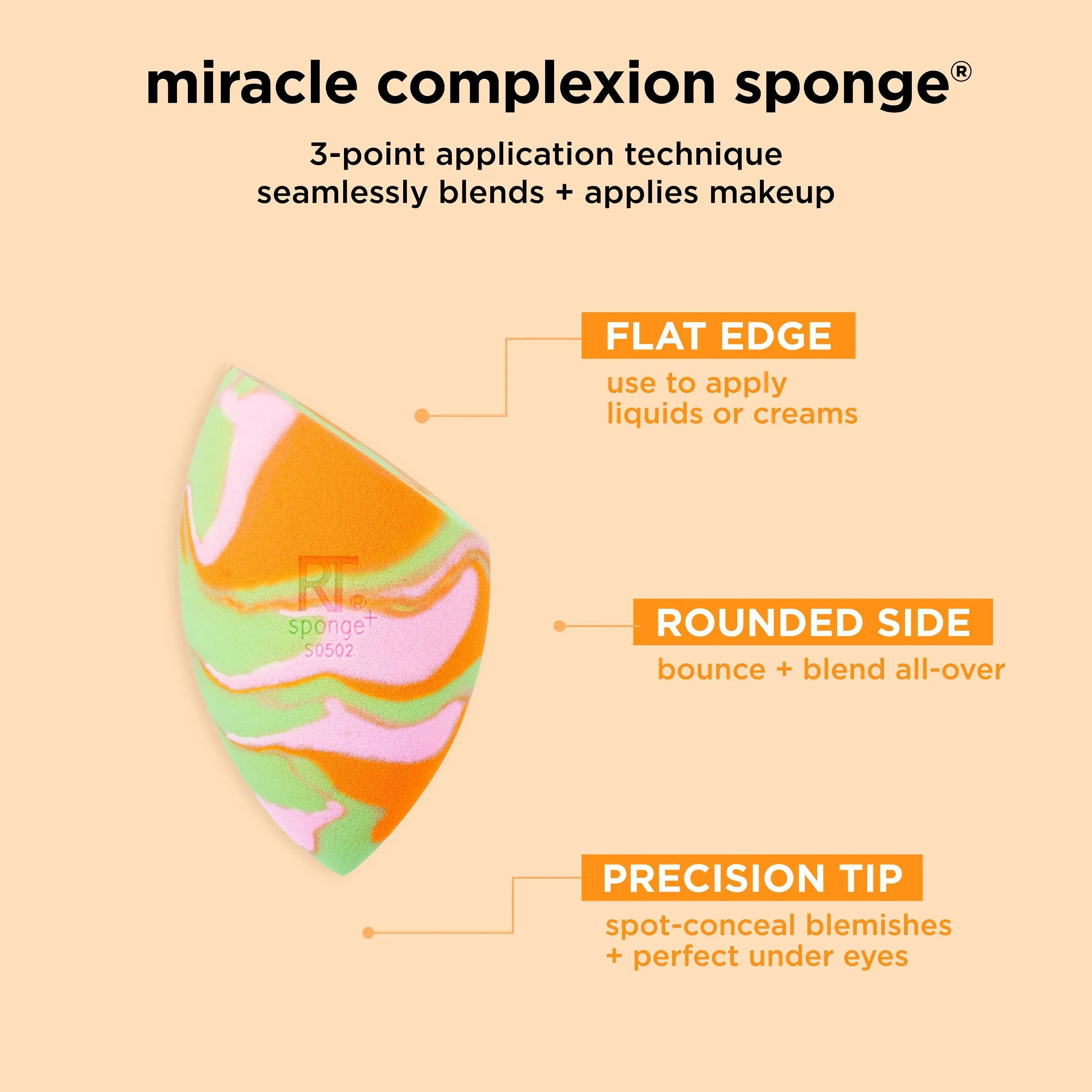 Orange Swirl Miracle Complexion Sponge