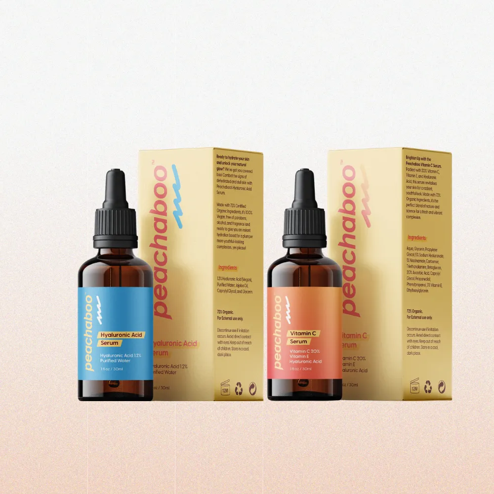 Peachaboo Healthy Skin Duo Serum Pack (Vitamin C & Hyaluronic Acid)