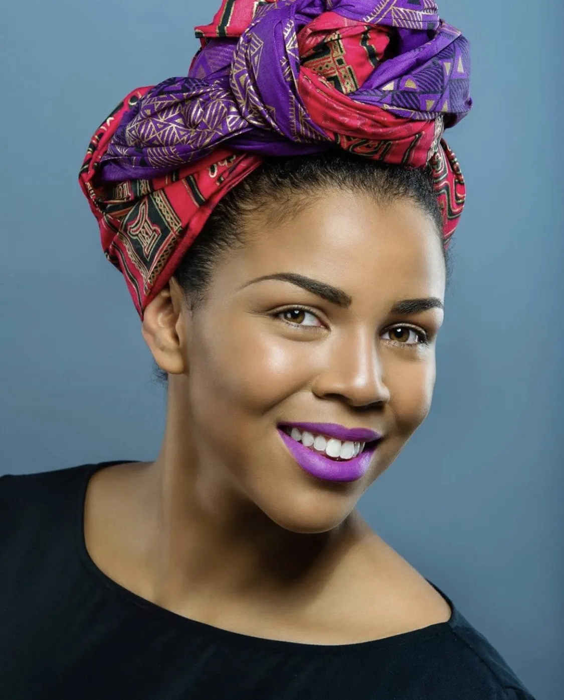 Purple & Red Head wrap combo   Purple Celeb Liquid Lip