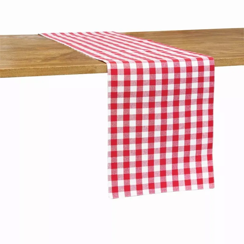 Red and White Checked Table Runner