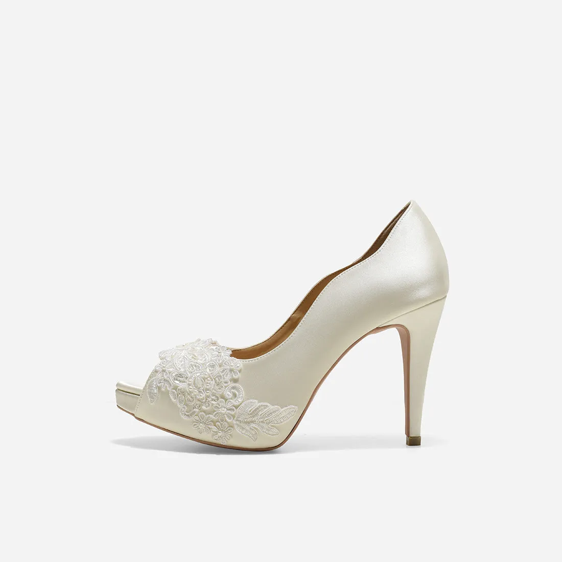 Rose Pearl White Miss Ace V2 Wedding Pumps