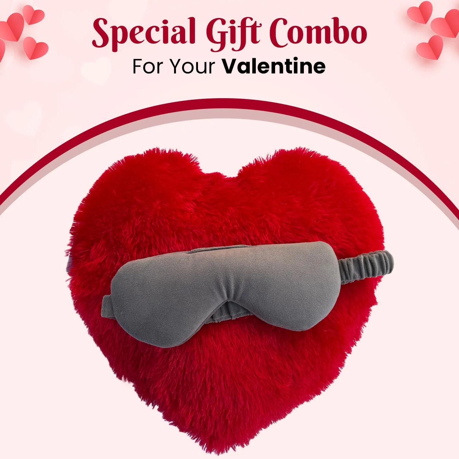 Sleeping Eye Mask & Heart Shape Pillow- Combo