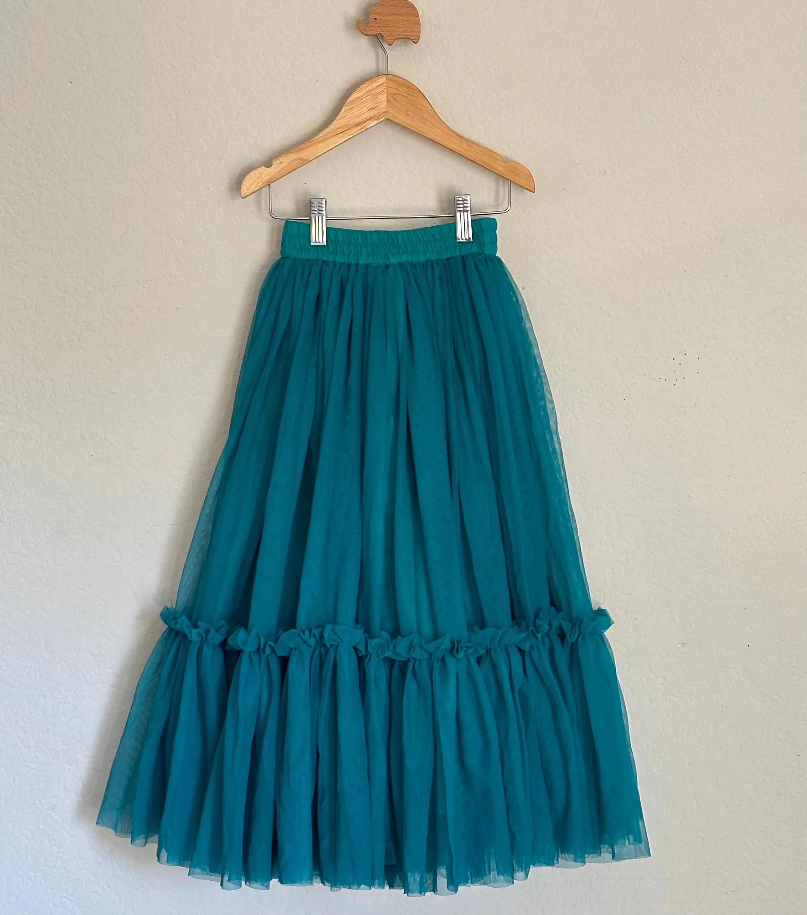 Spaghetti Peplum Crop Top and Soft Net Tired Skirt | 3-4 Yrs